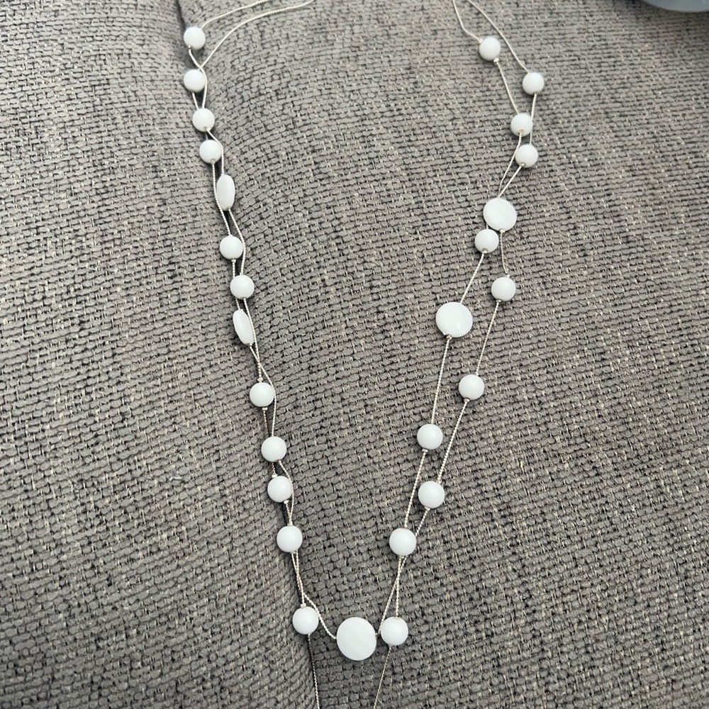 Elegant White Beaded Necklace